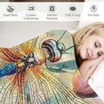 thumbnail image 3 of Orinice   Dragonfly  Blanket Throw Colorful Flowers Dragonfly Decor Throw Blanket,Wild Flower Insect Sherpa Blanket,Hand Drawn Animals  Blanket for Girls Women Adults Bed Touch 40x50in, 3 of 6