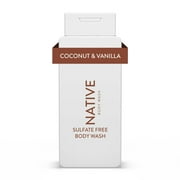 Native Body Wash, Coconut & Vanilla, Sulfate Free, Paraben Free, for Men and Women, 18 oz