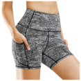 thumbnail image 1 of Gibobby Pantalones cortos de yoga Cintura de ejercicio para correr con bolsillo para mujer alta con pantalones de yoga profundos Pantalones cortos Pan(Gris,CH), 1 of 5