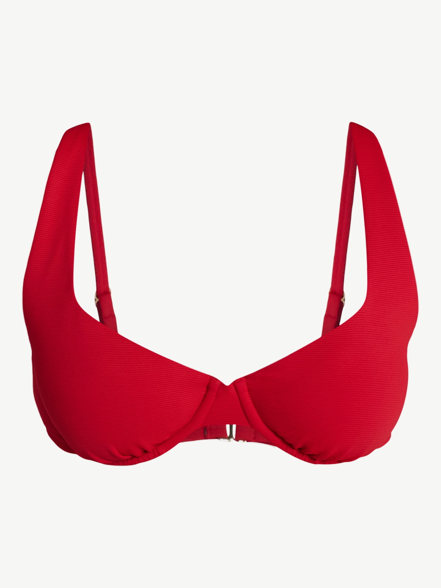 Time and Tru Women's and Women's Plus Size Ribbed Underwire Bikini Top, Sizes XS-3X