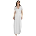 thumbnail image 4 of Inkmeso Wrap Style Jersey Maxi Dress Gathered Waist Summer Casual Classic Long Dress, 4 of 8