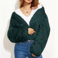 thumbnail image 6 of Hueook Jackets for Women Women Winter Warm Faux Coat Solid Color Warm Furry Faux Jacket Long Sleeve Outerwear Green 3X, 6 of 8