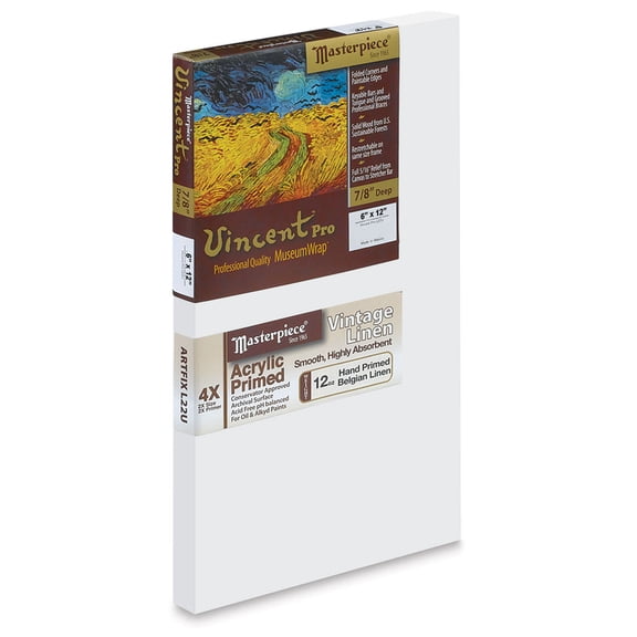 Masterpiece Vincent Pro Artfix Linen Canvas - 6" x 12", Acrylic Primed