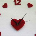 thumbnail image 4 of Reloj de pared de corazón rojo DIY Reloj de pared hueco mudo acrílico para sala de estar dormitorio oficina sala de estudio Noticed JJ14867-00, 4 of 5