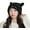 Black, variant on Women's Teen Girls Knitted Cat Kitty Cuffed Beanie Hat Winter Outdoor Stretchy Ski Skullies Caps