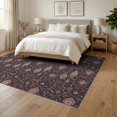 thumbnail image 3 of ODIKA 6'x9' Dark Purple Coral Burgundy Washable Area Rug Traditional Style Botanical Medallion Design With Intricate Scrollwork for Family Room, Living Mater Bedroom, Non-Slip, Easy Care, 3 of 7