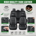 thumbnail image 5 of WRWolf Full Set Seat Cover Fit for Chevrolet Suburban 2009-2024 Faux Leather Car Seat Protector Compatible Airbag Vehicle Cushion Covers Waterproof Carseat Seat Full Set 5 Seats (Black), 5 of 7