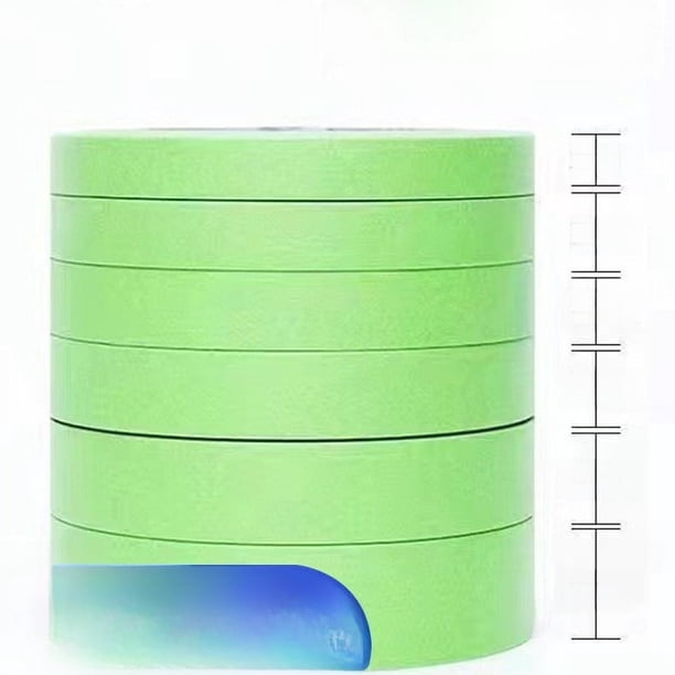 Papel de máscara verde débilmente pegajoso y pintura de arte en papel Barro de diatomeas No daña la superficie de la pared División de color de baja viscosidad y cinta de máscara de papel