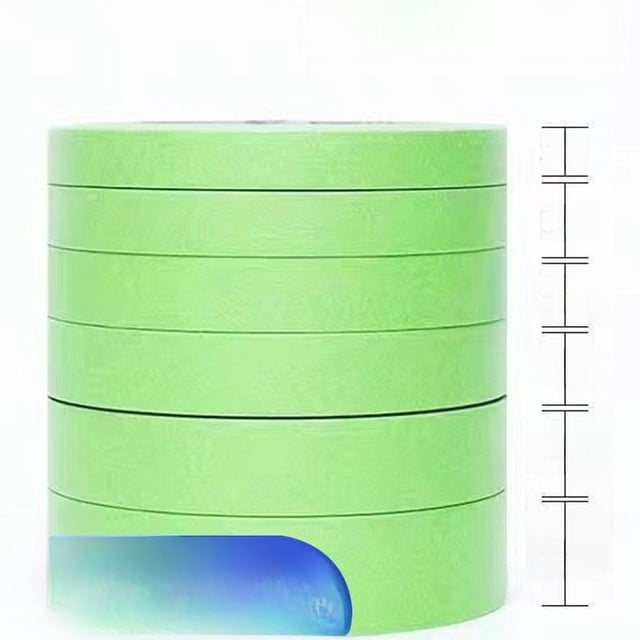 Papel de máscara verde débilmente pegajoso y pintura de arte en papel Barro de diatomeas No daña la superficie de la pared División de color de baja viscosidad y cinta de máscara de papel