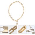 thumbnail image 3 of 1pc Woman Lock Pendant Necklace Clavicle Chain Simple Vintage Chain Necklace, 3 of 8
