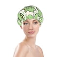 thumbnail image 3 of Easygdp Cute Crocodile Shower Caps for Women, Double Waterproof Layers Shower Cap, Quick Drying Bath Hair Cap Reusable, 3 of 9