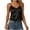 Black, variant on Women's Satin Tank Summer Top Adjustable Spaghetti Lace Trim V Neck Strap Camisole (Light Green, S)