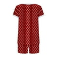 thumbnail image 5 of Ndbuld Women Summer Cotton Linen Short Sets 2 Piece Shorts Top Lounge Beach Vacation Two Piece Outfits Tracksuits Summer Clearance Red M, 5 of 5
