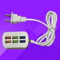 thumbnail image 3 of HEVIRGO Barre d'Alimentation USB Multifonctionnelle à Recharge Rapide Plug-Play 6 Ports Mini Rallonge USB Prise Concentrateur Répartiteur pour Bureau, 3 of 9