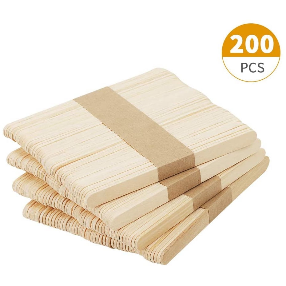Sawtooth, Assorted Color Allinlove 200 Pcs Thicken Wood Craft Sticks Natural Wooden Ice Cream Popsicle Sticks Jumbo Plant Stakes Labels Garden Markers Signs Blank Wooden Plant Tags 