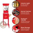 thumbnail image 2 of Joqixon Popcorn Machine Maker With 8 Oz Kettle Makes Up to 32 Cups Popcorn Machine Cart Vintage-Style Popper on Wheels Popcorn Machines for Home - Red, 2 of 14