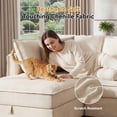 thumbnail image 5 of BedLuxury 97" Modular Sectional Sofa with Storage, U-Shaped Modern Sofa Couch with Movable Ottomans for Living Room, Office, Beige, 5 of 9