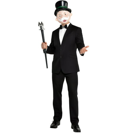 Party City Mr. Monopoly Halloween Costume Accessory Kit for Adults, Standard Size
