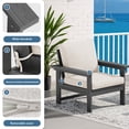 thumbnail image 6 of JUSTLET 5 Pieces HDPE Patio Furniture Set,Outdoor Patio Conversation Sets with Thick Cushion,3-Seater Couch,2 Armchair,1 Side Table,1 Coffee Table for Balcony,Backyard,Grey Frame with Khaki Cushion, 6 of 10