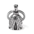 thumbnail image 1 of Llavero con forma de campana, diseño de alas de ángel y caballero, con letras, para montar en motocicleta o bicicleta. Campana de la guarda con llavero. Código de producto 46876. Campana con llavero., 1 of 3