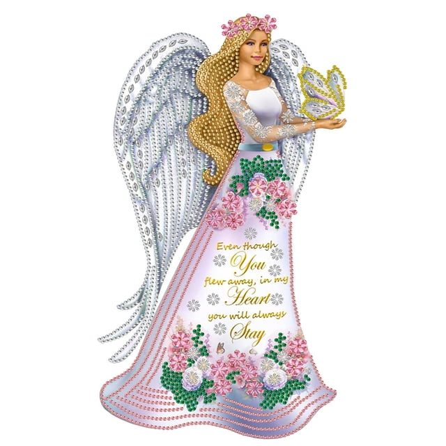 (GSYX59) Vestido Diamante Parcial Serie Personajes Angel Lady Pintura Resina Diamante Con Forma Especial 30*40cm