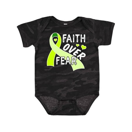 

Inktastic Lymphoma Awareness Faith Over Fear with Hearts Gift Baby Boy or Baby Girl Bodysuit