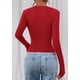 thumbnail image 5 of Remera PRETTYGARDEN Ajustada de Manga Larga Crop Top Rojo Talle S, 5 of 8