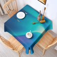 thumbnail image 2 of Square Tablecloth, Waterproof Polyester Table Cover, Wrinkle Resistant & Washable Fabric for Dining, Kitchen, Picnic, 52x52in(132x132cm), Mystical Liquid Galaxy Design, 2 of 6
