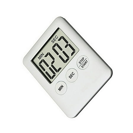 

Kitchen Timer Count Down Device Cooking Timers Outdoor Sports Wear-resistance Household Accessories Clear Display Loud Alarm Silver