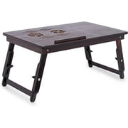 Multi-tasking Laptop Bed Tray with Adjustable Legs - Walnut