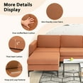 thumbnail image 6 of Spaco Modular L-shaped Sectional Sofa with Reversible Chaise and 2 USB Ports-Orange, Sectional Sofa Couch Living Room Sleeper Set, 6 of 8