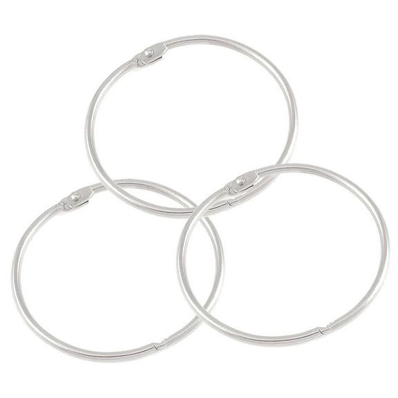 Unique Bargains 3 x 2.6" Outer Dia Silver Tone Metal Looseleaf Bundle Book Rings Keyrings