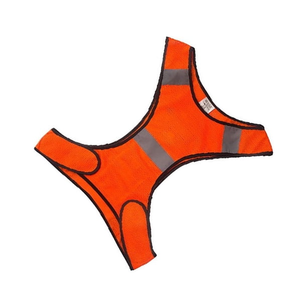 Greeniant Chaleco reflectante de alta visibilidad para correr al aire libre, tela de seguridad, chaleco de advertencia, chaqueta para Ciclismo Naranja