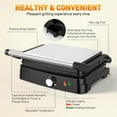 thumbnail image 3 of GPED Panini Press Sandwich Maker, 4 Slices Stainless Steel Panini Press Grill, Non-Stick Sandwich Press Maker with Removable Drip Tray for Any Thickness Sandwich, Burgers, Steak, 3 of 7