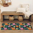 thumbnail image 4 of Pioneer Flower Floral Print Pattern Bathroom Rugs Mat, Non Slip Microfiber Bathroom Rug with Rubber Backing, Soft Mats for Bathroom Floor Tub Shower, 17"x47", 4 of 5