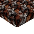 thumbnail image 4 of Ambesonne Contemporary Fitted Sheet, Grunge Abstract Print, Full Size, Chestnut Brown Taupe Grey, 4 of 5