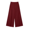 thumbnail image 7 of Costeam Womens Chiffon High Waist Wide Leg Pants Full Inner Lining Side Slip Pockets Full Length Lightweight Flowy Loose Straight Casual Dress Trousers, 7 of 7