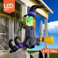 thumbnail image 3 of Joiedomi 4 FT Tall Halloween Inflatable Witch Crashing Into Tree with Build-in LEDs Blow Up Inflatables for Halloween Party Indoor,Outdoor,Yard,Garden,Lawn Decorations, 3 of 7