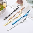 thumbnail image 4 of LEFU Stainless Steel Fruit Forks Set of 6, Mini Food Pick for Cake Dessert Sushi Snack, 13cm Cocktail Party Appetizer Sticks, Rust-Resistant Picker (Silver), 4 of 10