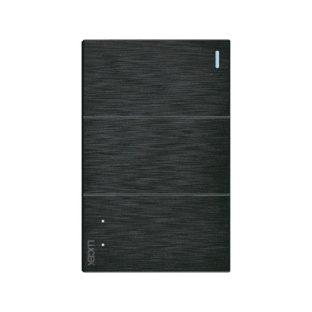 Placa Con 2 Apagadores Sencillos Y 1 De Escalera Lucek Flat negro