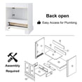 thumbnail image 6 of ANGELES HOME30" White Bathroom Vanity with Ceramic Countertop & Sink, Solid Wood Cabinet with 2 Doors 1 Drawer, Soft Close, Brushed Gold Handles, 6 of 13