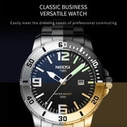 NIBOSI Waterproof Quartz Men Wristwatches Business Stainless Steel Strap Calendar Watches for Men