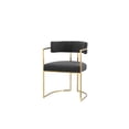 thumbnail image 6 of Fur Dining Chair in Brushed Gold and Black Boucle, 6 of 10