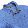 thumbnail image 3 of LONKITO Mens Polo Shirts Cotton Linen Long Sleeve Pullover Shirts with Pockets for Casual Business Work, 3 of 7