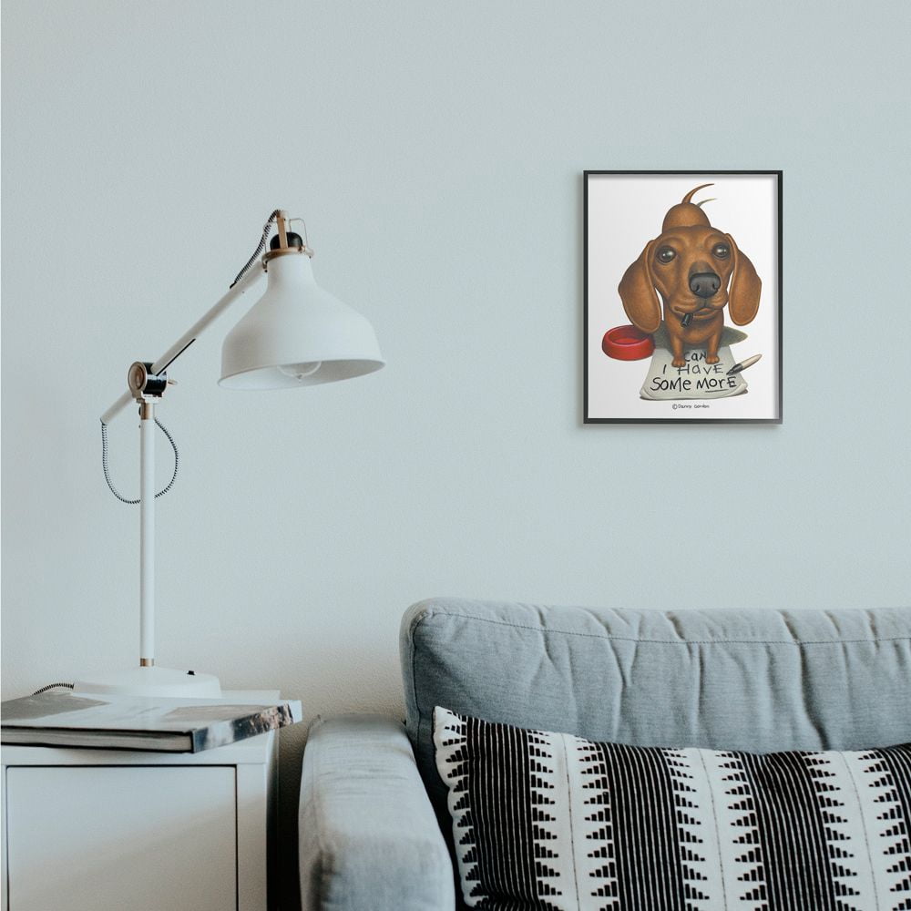 Stupell Industries Hungry Dog 'Can I Have Some More' Phrase Pet Humor Designed by Danny Gordan