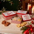 thumbnail image 5 of Christmas Cookie Tins Set of 3, Rectangle Holiday Gift Boxes - Metal Storage Tins for Storing Cookies, Snacks, Chocolates, Vintage Design for Storage & Christmas Decoration, 5 of 5