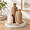 Brown, variant on Pink 5-Piece Coffee Table Decor Set with Ceramic Vases, Wooden Tray and Bead Garland