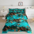 thumbnail image 1 of Erosebridal Ensembles de Literie Botanique Rustique Simple avec Couette, Insert de Couette Arbre de Ferme, Bleu, Réversible 2 Pcs, 1 of 7