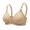 Beige, variant on Women's Large And Thin Bra, Front Buckle, No Steel Ring, Gathered Underwear, Closed Breast, Women's Bra