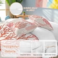 thumbnail image 2 of 3 Piece Red Coastal Duvet Cover Set Queen Size,Microfiber Comforter/Quilt Cover with Corner Ties and 2 Pillowcases,Vintage Coral Ocean Modern Sea Abstract All Season Soft Bedding with Zipper Closure, 2 of 8